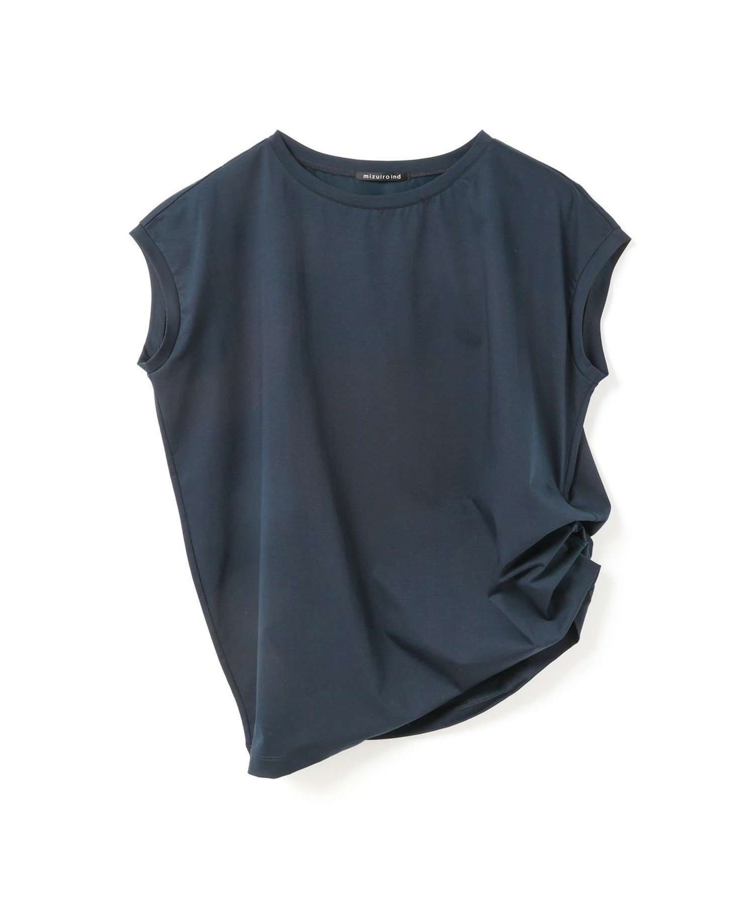 【マーコート/MARcourt】のmizuiro ind フレンチスリーブサイドアッププルオーバー インテリア・キッズ・メンズ・レディースファッション・服の通販 founy(ファニー) 　ファッション　Fashion　レディースファッション　Fashion for Women　トップス・カットソー　Cut & Sew Tops　カジュアルプルオーバー・ニットトップス　Pullovers & Knit Tops / Casual Pullovers　インナー　Innerwear　カットソー　Cut and Sewn Top　シンプル　Simple, Minimal　スリーブ　Sleeve, Long Sleeve / Short Sleeve　フラット　Flat, Flat Shoes　フレンチ　French, French Style　ポケット　Pocket, Pocket Detail　夏　Summer　無地　Plain, Solid Color　ネイビー|ID: prp329100004620812 ipo3291000000033150686