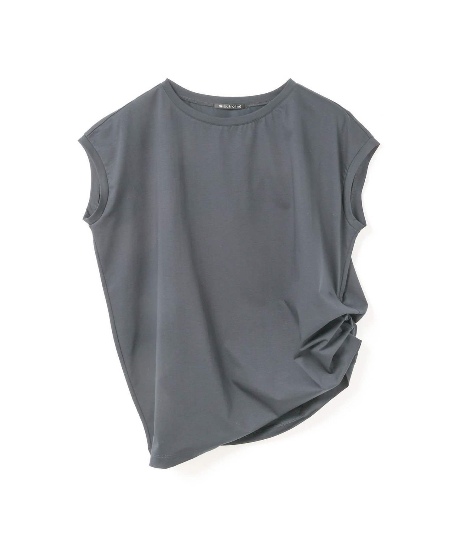 【マーコート/MARcourt】のmizuiro ind フレンチスリーブサイドアッププルオーバー インテリア・キッズ・メンズ・レディースファッション・服の通販 founy(ファニー) 　ファッション　Fashion　レディースファッション　Fashion for Women　トップス・カットソー　Cut & Sew Tops　カジュアルプルオーバー・ニットトップス　Pullovers & Knit Tops / Casual Pullovers　インナー　Innerwear　カットソー　Cut and Sewn Top　シンプル　Simple, Minimal　スリーブ　Sleeve, Long Sleeve / Short Sleeve　フラット　Flat, Flat Shoes　フレンチ　French, French Style　ポケット　Pocket, Pocket Detail　夏　Summer　無地　Plain, Solid Color　チャコールグレー|ID: prp329100004620812 ipo3291000000033150688