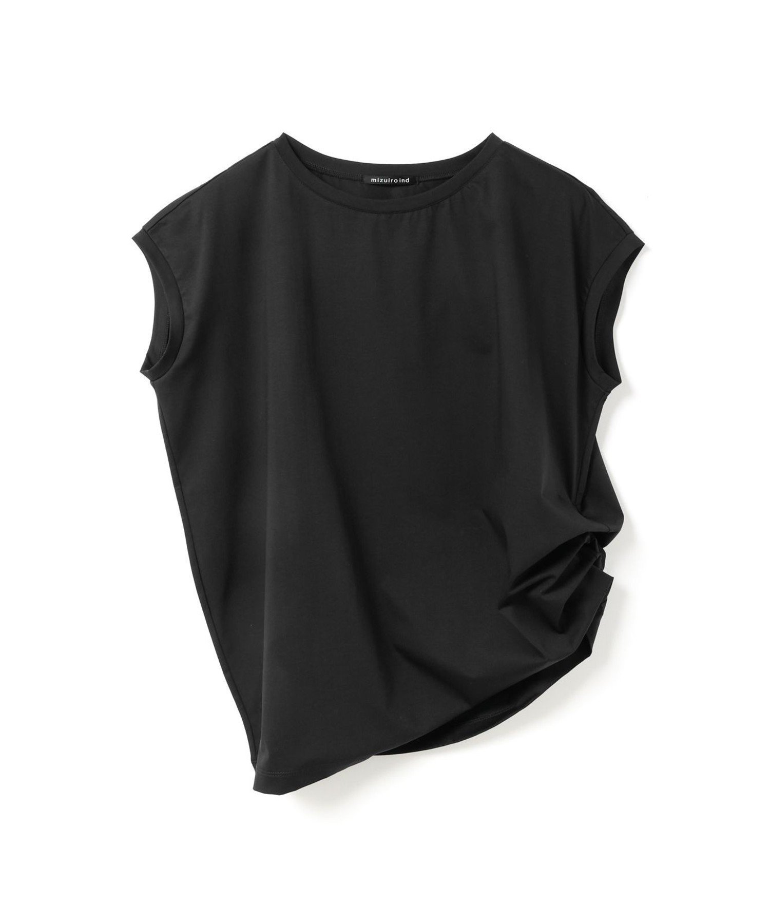 【マーコート/MARcourt】のmizuiro ind フレンチスリーブサイドアッププルオーバー インテリア・キッズ・メンズ・レディースファッション・服の通販 founy(ファニー) 　ファッション　Fashion　レディースファッション　Fashion for Women　トップス・カットソー　Cut & Sew Tops　カジュアルプルオーバー・ニットトップス　Pullovers & Knit Tops / Casual Pullovers　インナー　Innerwear　カットソー　Cut and Sewn Top　シンプル　Simple, Minimal　スリーブ　Sleeve, Long Sleeve / Short Sleeve　フラット　Flat, Flat Shoes　フレンチ　French, French Style　ポケット　Pocket, Pocket Detail　夏　Summer　無地　Plain, Solid Color　ブラック|ID: prp329100004620812 ipo3291000000033150691