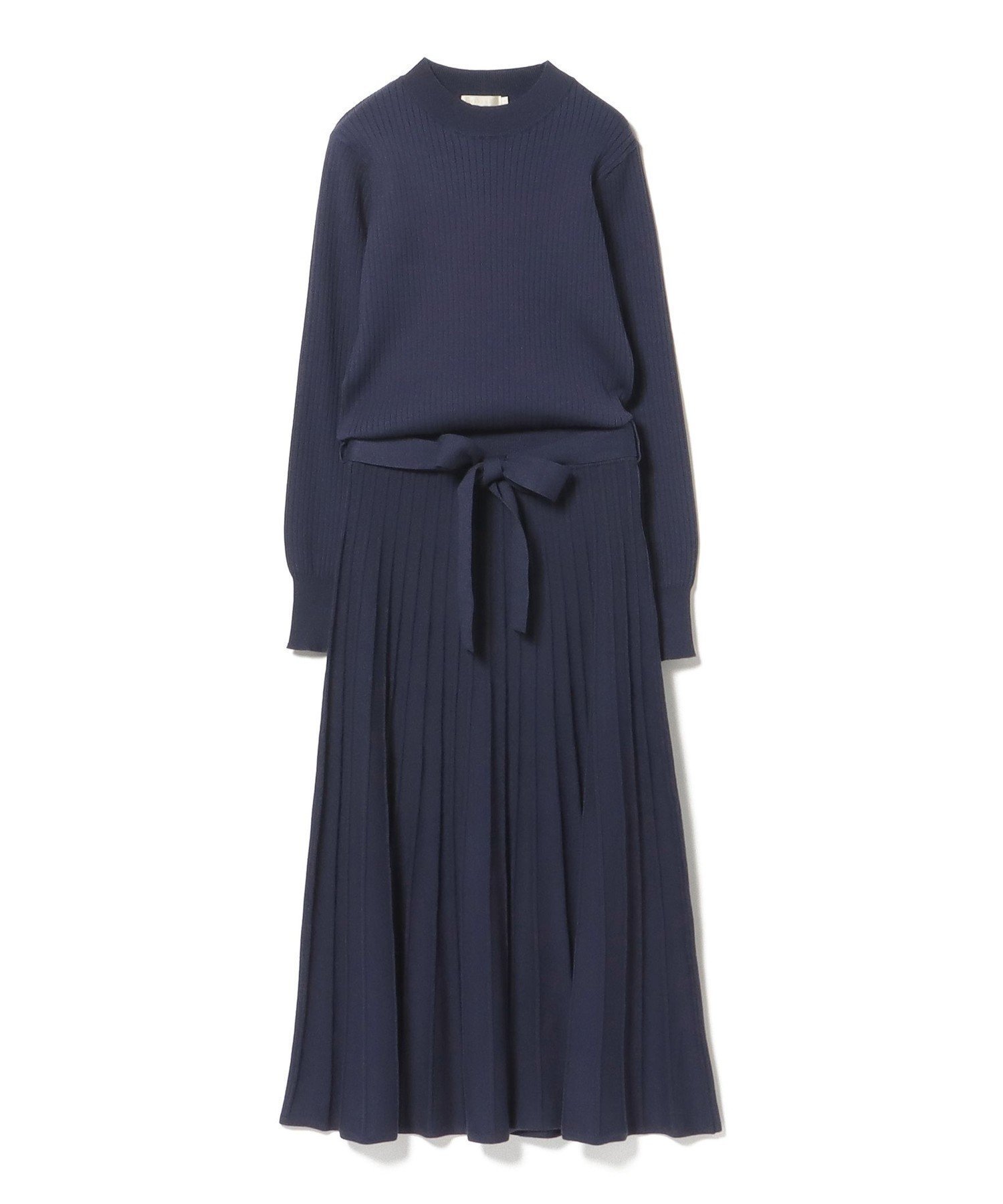 【ビームス ハート/BEAMS HEART】の【秋まで使える】リブニット トップス * スカートセット(S~M・手洗い可能・セットアイテム) 長袖 インテリア・キッズ・メンズ・レディースファッション・服の通販 founy(ファニー) 　ファッション　Fashion　レディースファッション　Fashion for Women　スカート　Skirts　秋　Autumn　ジャケット　Jacket, Outerwear　セットアップ　Set-Up, Coordinated Outfit　トレンド　Trend, Trending Now　定番　Standard, Basic Item　なめらか　Smooth, Silky Texture　人気　Popular, Best Seller　長袖　Long Sleeve, Full Sleeve　フィット　Fit, Slim Fit　フレア　Flare, Flared　リブニット　Rib Knit, Ribbed Knit　リボン　Ribbon, Bow　おすすめ　Recommended / Our Picks　NAVY|ID: prp329100004620815 ipo3291000000033595664
