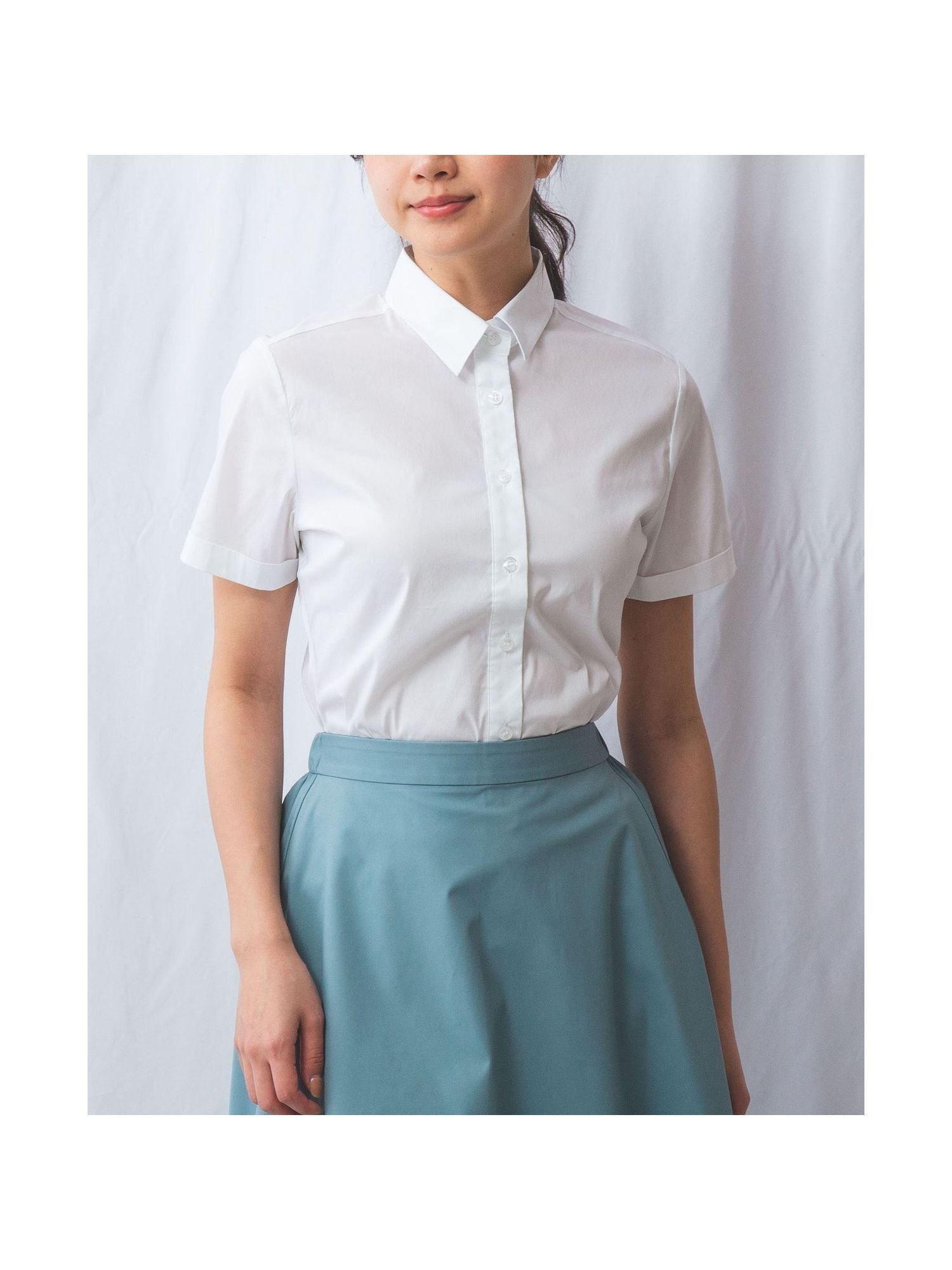 【ナラ カミーチェ/NARACAMICIE】のストレッチブロード半袖シャツ 人気、トレンドファッション・服の通販 founy(ファニー) 　ファッション　Fashion　レディースファッション　Fashion for Women　トップス・カットソー　Cut & Sew Tops　シャツ・ブラウス・オフィスカジュアル　Elegant Blouses & Button-Ups　ストレッチ　Stretch, Stretchy Fabric　ビジネス 仕事 通勤　Business / Work / Commuting　ブロード　Broadcloth, Fine Cotton　ベーシック　Basic, Essential　半袖　Short Sleeve, Half Sleeve　 other-1|ID: prp329100004620878 ipo3291000000033559544