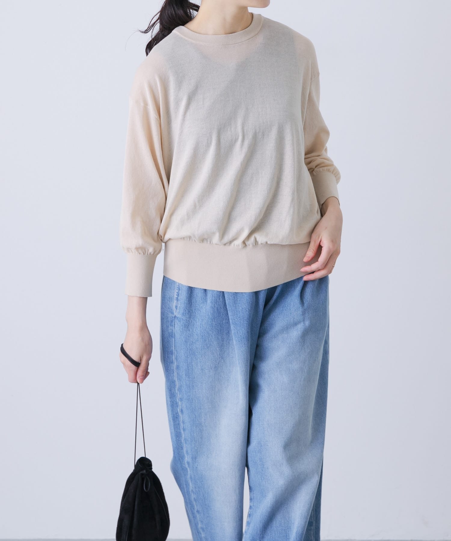 【かぐれ/kagure / URBAN RESEARCH】のコットンエアリー7分袖プルオーバー インテリア・キッズ・メンズ・レディースファッション・服の通販 founy(ファニー) 　ファッション　Fashion　レディースファッション　Fashion for Women　トップス・カットソー　Cut & Sew Tops　カジュアルプルオーバー・ニットトップス　Pullovers & Knit Tops / Casual Pullovers　インド　Indian Textile　カーディガン　Cardigan, Knitwear　コンパクト　Compact, Small Size　サマー　Summer, Summer Style　シアー　Sheer, See-Through　ドレープ　Drape, Draping Fabric　ボトム　Bottoms, Lower Wear　S/S・春夏　SS, Spring/Summer, Warm Season　夏　Summer　エレガント 上品　Elegant　ビジネス 仕事 通勤　Business / Work / Commuting　2025年　2025　2025春夏・S/S　Spring/Summer 2025 SS25　BEIGE|ID: prp329100004620884 ipo3291000000033823392