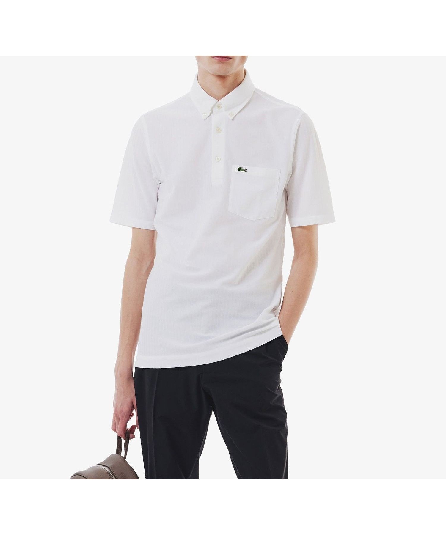 【ラコステ/LACOSTE / MEN】の鹿の子地切り替え同色ストライプボタンダウンポロシャツ インテリア・キッズ・メンズ・レディースファッション・服の通販 founy(ファニー) 　ファッション　Fashion　メンズファッション　Fashion for Men　ストライプ　Stripe, Striped Pattern　ダウン　Down, Puffer　鹿の子　Piqué, Kanoko Fabric　ホワイト|ID: prp329100004620904 ipo3291000000033448534