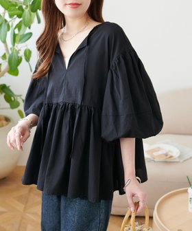【ディスコート/Discoat】の前後2way袖バルーンブラウス 人気、トレンドファッション・服の通販 founy(ファニー) ファッション Fashion レディースファッション Fashion for Women トップス・カットソー Cut & Sew Tops シャツ・ブラウス・オフィスカジュアル Elegant Blouses & Button-Ups バルーン Balloon, Balloon Silhouette フレア Flare, Flared |ID:prp329100004621013