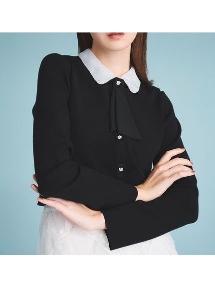 【セルフォード/CELFORD】の【限定カラーあり】デタッチャブル総針カーディガン インテリア・キッズ・メンズ・レディースファッション・服の通販 founy(ファニー) 　ファッション　Fashion　レディースファッション　Fashion for Women　トップス・カットソー　Cut & Sew Tops　カーディガン・羽織り　Layered Style Cardigans　カーディガン　Cardigan, Knitwear　ジャケット　Jacket, Outerwear　ドレープ　Drape, Draping Fabric　ビジュー　Bijou, Jewel-like Accent　ボックス　Boxy, Box Shape　今季　This Season, Current Season　定番　Standard, Basic Item　BLK[009]|ID: prp329100004621538 ipo3291000000033378175
