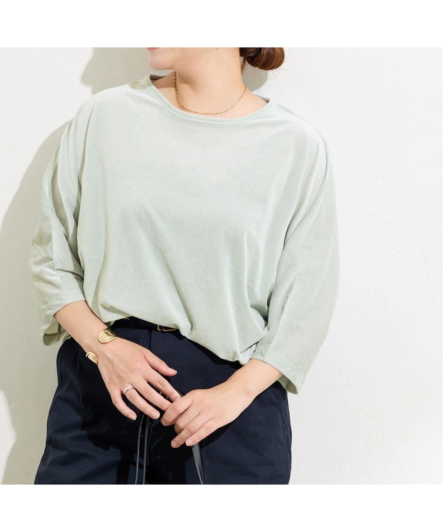【ジャーナルスタンダード/JOURNAL STANDARD】のシアーベロアドルマンTEE インテリア・キッズ・メンズ・レディースファッション・服の通販 founy(ファニー) 　ファッション　Fashion　レディースファッション　Fashion for Women　トップス・カットソー　Cut & Sew Tops　ベロアトップス　Velour Tops / Velvet-Look Items　2025年　2025　2025-2026秋冬・A/W　Autumn/Winter 2025–26 AW25–26　おすすめ　Recommended / Our Picks　サンダル　Sandals, Summer Shoes　ルーズ　Loose, Oversized　グリーン C|ID: prp329100004621645 ipo3291000000033160864