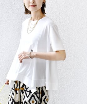 【シップス フォー ウィメン/SHIPS】 ヘムフレア ショート スリーブ プルオーバー人気、トレンドファッション・服の通販 founy(ファニー) ファッション Fashion レディースファッション Fashion for Women トップス・カットソー Cut & Sew Tops カジュアルプルオーバー・ニットトップス Pullovers & Knit Tops / Casual Pullovers インナー Innerwear カットソー Cut and Sewn Top ショート Short, Short Length スラックス Slacks, Dress Pants スリーブ Sleeve, Long Sleeve / Short Sleeve デニム Denim, Jeans Material ドレープ Drape, Draping Fabric フレア Flare, Flared ベーシック Basic, Essential |ID:prp329100004621688