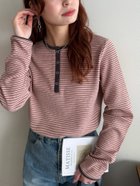 【ディスコート/Discoat】の【20色展開/インナー使いにも◎】ワッフルボーダー長袖Tシャツ《WEB限定》 ピンクその他1|ID: prp329100004621765 ipo3291000000033522748