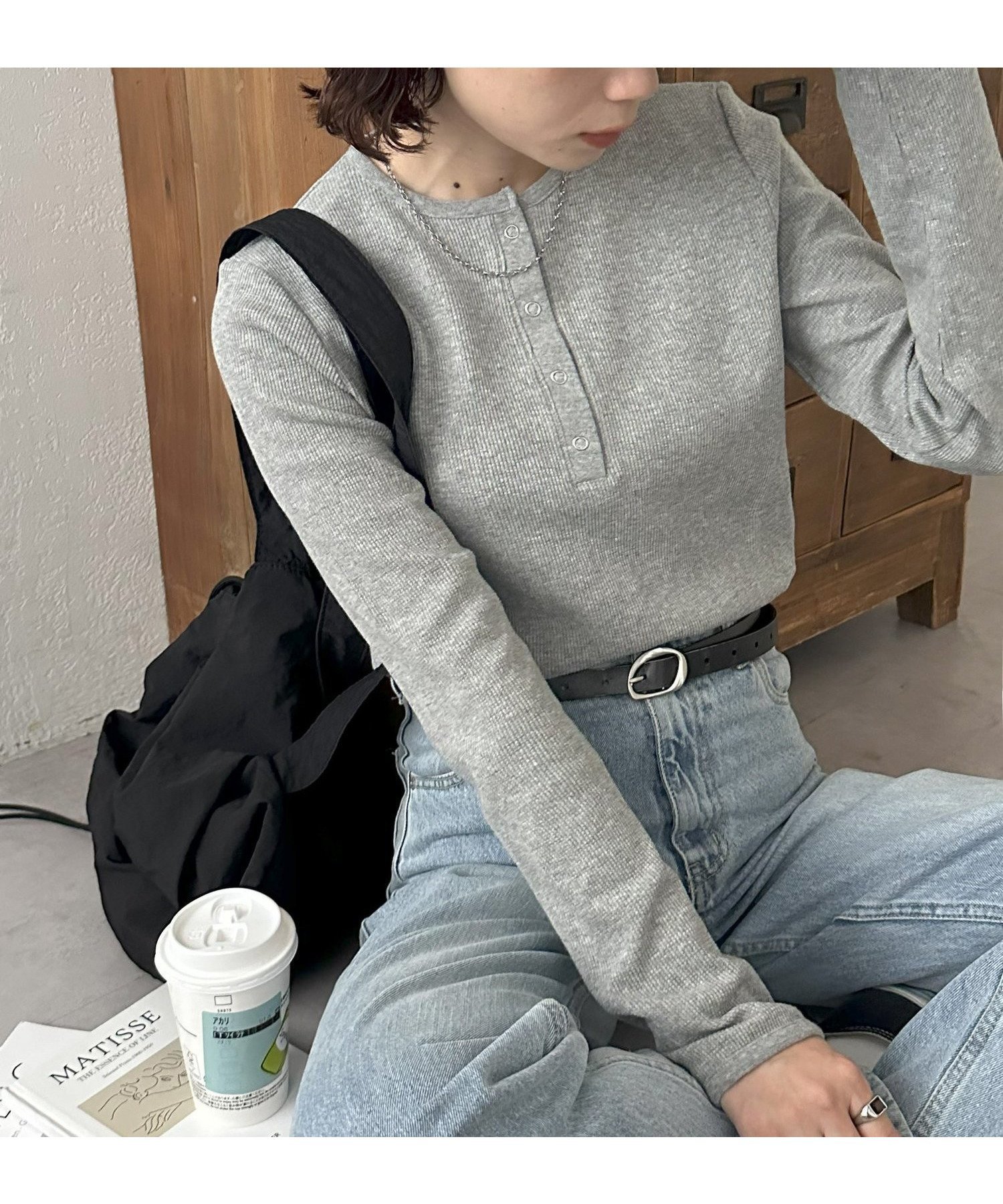 【ディスコート/Discoat】の【20色展開/インナー使いにも◎】ワッフルボーダー長袖Tシャツ《WEB限定》 インテリア・キッズ・メンズ・レディースファッション・服の通販 founy(ファニー) 　ファッション　Fashion　レディースファッション　Fashion for Women　トップス・カットソー　Cut & Sew Tops　シャツ・ブラウス・オフィスカジュアル　Elegant Blouses & Button-Ups　ロングTシャツ・Tシャツ　Longline T-Shirts & Tees　インナー　Innerwear　シンプル　Simple, Minimal　ボーダー　Border, Stripe　ワッフル　Waffle, Waffle Knit　長袖　Long Sleeve, Full Sleeve　グレー|ID: prp329100004621765 ipo3291000000033522756