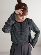 【ディスコート/Discoat】の【20色展開/インナー使いにも◎】ワッフルボーダー長袖Tシャツ《WEB限定》 ブラックその他1|ID: prp329100004621765 ipo3291000000033522766