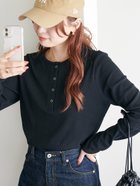 【ディスコート/Discoat】の【20色展開/インナー使いにも◎】ワッフルボーダー長袖Tシャツ《WEB限定》 ブラック|ID: prp329100004621765 ipo3291000000033522772