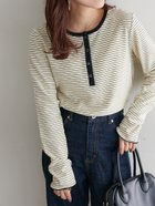 【ディスコート/Discoat】の【20色展開/インナー使いにも◎】ワッフルボーダー長袖Tシャツ《WEB限定》 アイボリー|ID: prp329100004621765 ipo3291000000033598450