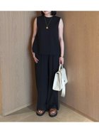 【ミラオーウェン/Mila Owen】の【セットアイテム】ノースリトップスワイドパンツSET UP 人気、トレンドファッション・服の通販 founy(ファニー) ファッション Fashion レディースファッション Fashion for Women パンツ Pants & Trousers インナー Innerwear コンパクト Compact, Small Size シンプル Simple, Minimal ジャケット Jacket, Outerwear スーツ Suit, Formalwear セットアップ Set-Up, Coordinated Outfit センター Center, Center Line ノースリーブ Sleeveless, No-Sleeve バランス Balance, Style Balance フロント Front, Front Design ワイド Wide, Wide Fit エレガント 上品 Elegant thumbnail BLK[009]|ID: prp329100004621829 ipo3291000000033207186