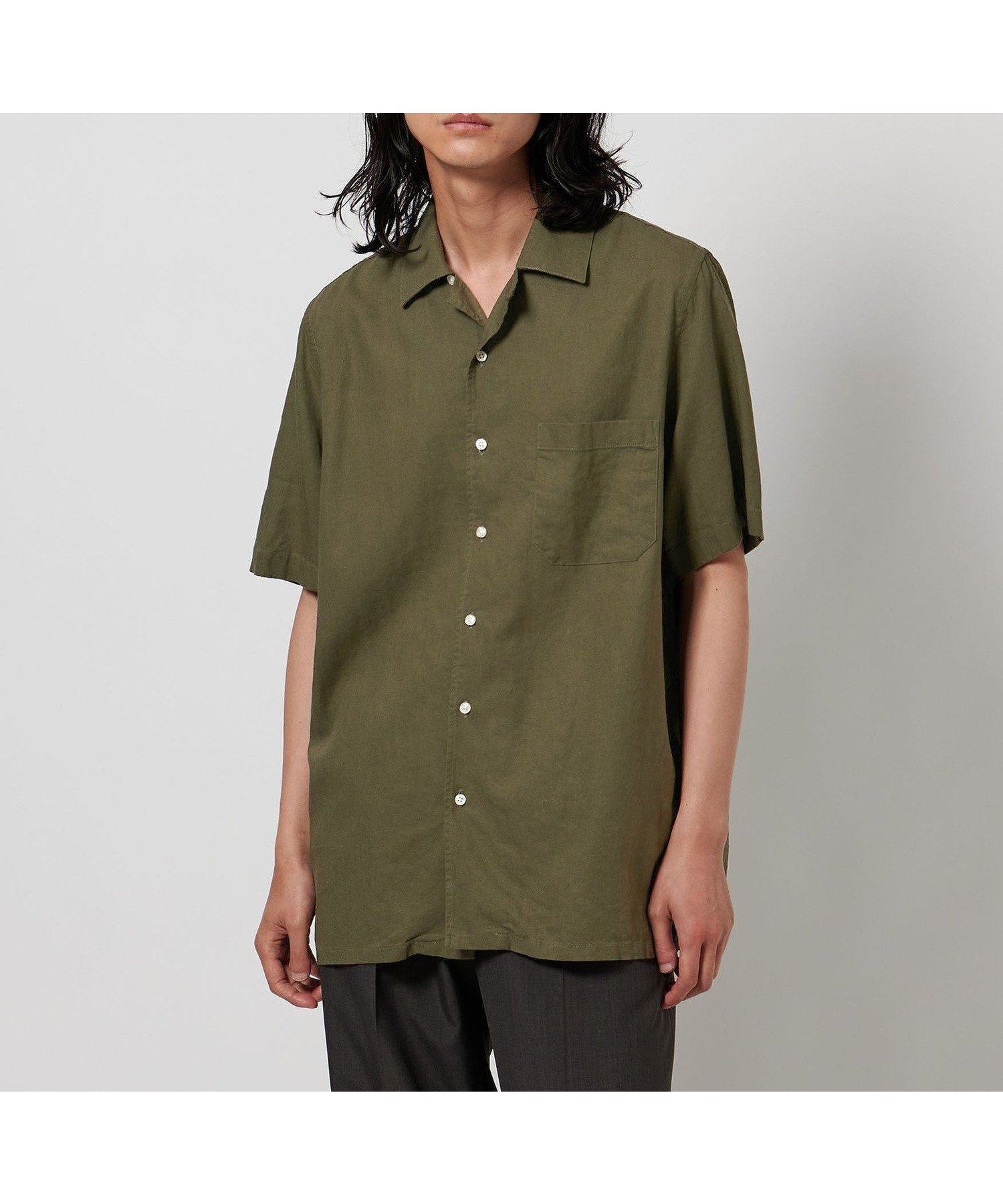 【ユナイテッドアローズ/UNITED ARROWS / MEN】のGUY ROVER ドレープ オープンカラーシャツ インテリア・キッズ・メンズ・レディースファッション・服の通販 founy(ファニー) 　ファッション　Fashion　メンズファッション　Fashion for Men　ドレープ　Drape, Draping Fabric　ミラノ　Milano Style, Italian-Inspired　OLIVE|ID: prp329100004621830 ipo3291000000033163621