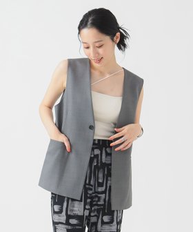 【ビーミングライフストアバイビームス/B:MING LIFE STORE by BEAMS】のノーカラージレ(S~M) 25SS きれいめ オフィス レイヤード スリーブレス 夏 人気、トレンドファッション・服の通販 founy(ファニー) ファッション Fashion レディースファッション Fashion for Women アウター Coat / Outerwear Collection トップス・カットソー Cut & Sew Tops ベスト&ジレ / 重ね着スタイル Vests & Gilets 2025年 2025 2025春夏・S/S Spring/Summer 2025 SS25 おすすめ Recommended / Our Picks キャミソール Camisole, Spaghetti Strap Top ジャケット Jacket, Outerwear スリーブ Sleeve, Long Sleeve / Short Sleeve 夏 Summer |ID:prp329100004621923