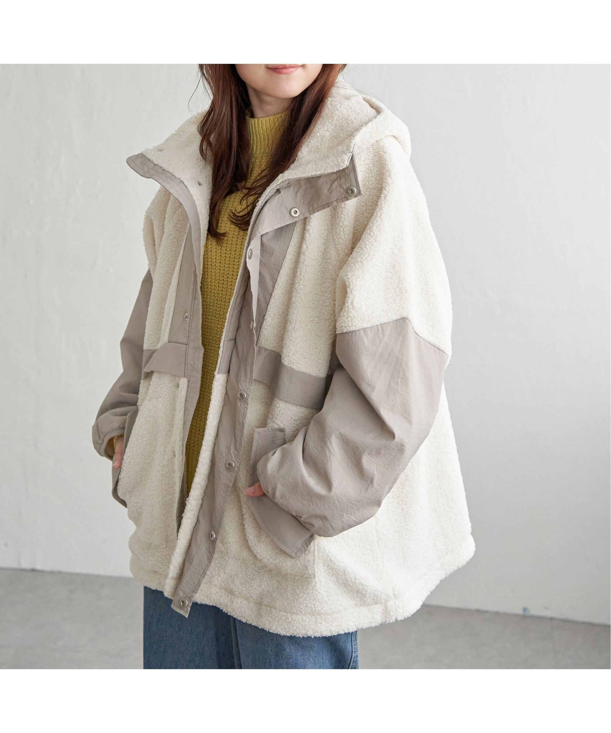 【エルビーシー/LBC】のボアナイロンフードミドルアウター 人気、トレンドファッション・服の通販 founy(ファニー) 　ファッション　Fashion　レディースファッション　Fashion for Women　アウター　Coat / Outerwear Collection　トレンド　Trend, Trending Now　ミックス　Mix, Mixed Style　ミドル　Middle Length, Mid Height　 other-1|ID: prp329100004622002 ipo3291000000033166710