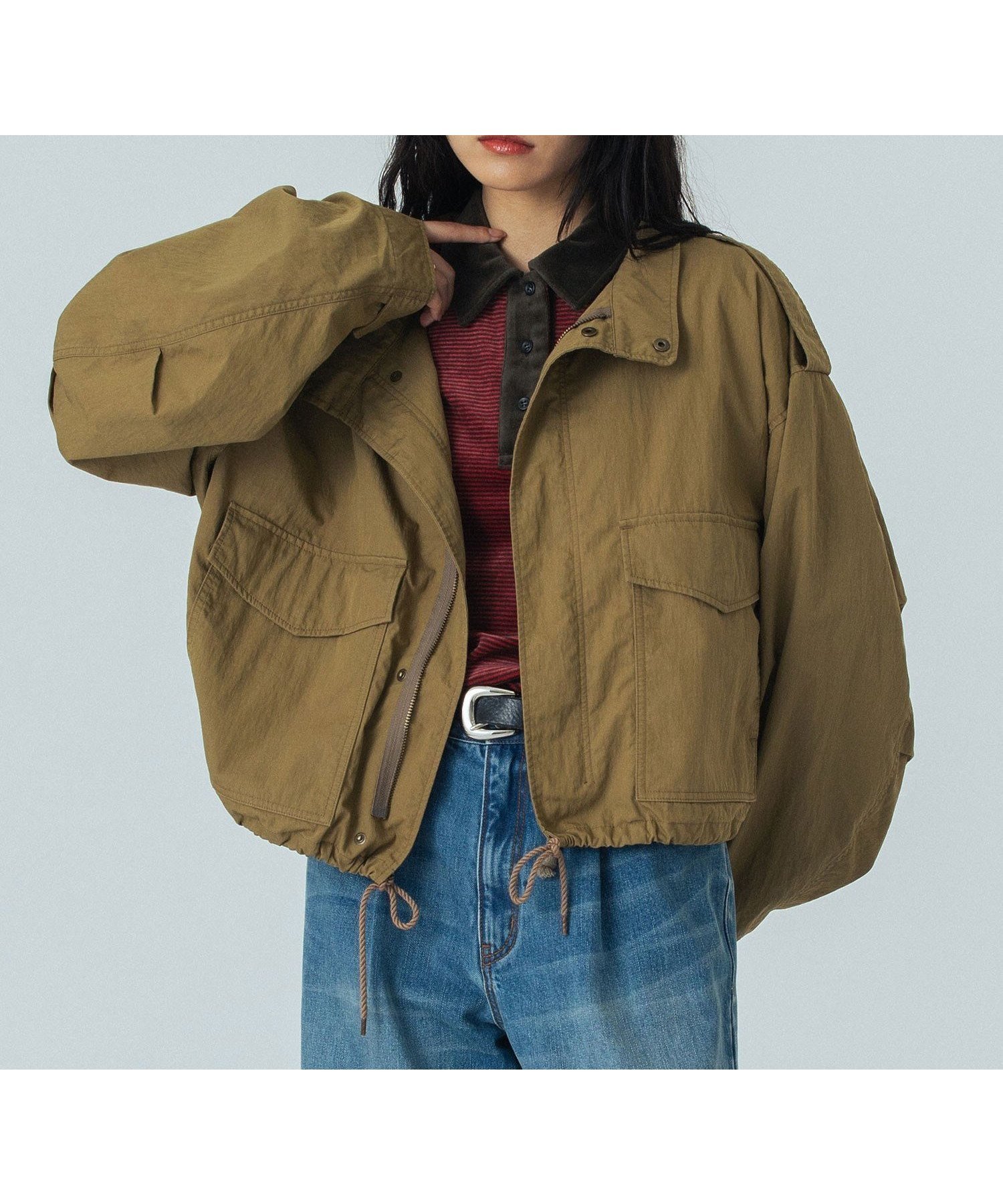 【ローズバッド/ROSE BUD】のmici/MILITARY JACKET インテリア・キッズ・メンズ・レディースファッション・服の通販 founy(ファニー) 　ファッション　Fashion　レディースファッション　Fashion for Women　アウター　Coat / Outerwear Collection　レディースジャケット・軽アウター　Jackets　ジャケット　Jacket, Outerwear　スタンド　Stand Collar, Upright Stand　スリーブ　Sleeve, Long Sleeve / Short Sleeve　ドローコード　Drawcord, Drawstring Cord　定番　Standard, Basic Item　バランス　Balance, Style Balance　フラップ　Flap, Flap Pocket　ポケット　Pocket, Pocket Detail　ミリタリー　Military, Army Style　ルーズ　Loose, Oversized　ワイド　Wide, Wide Fit　エレガント 上品　Elegant　BEIGE|ID: prp329100004622048 ipo3291000000033167176