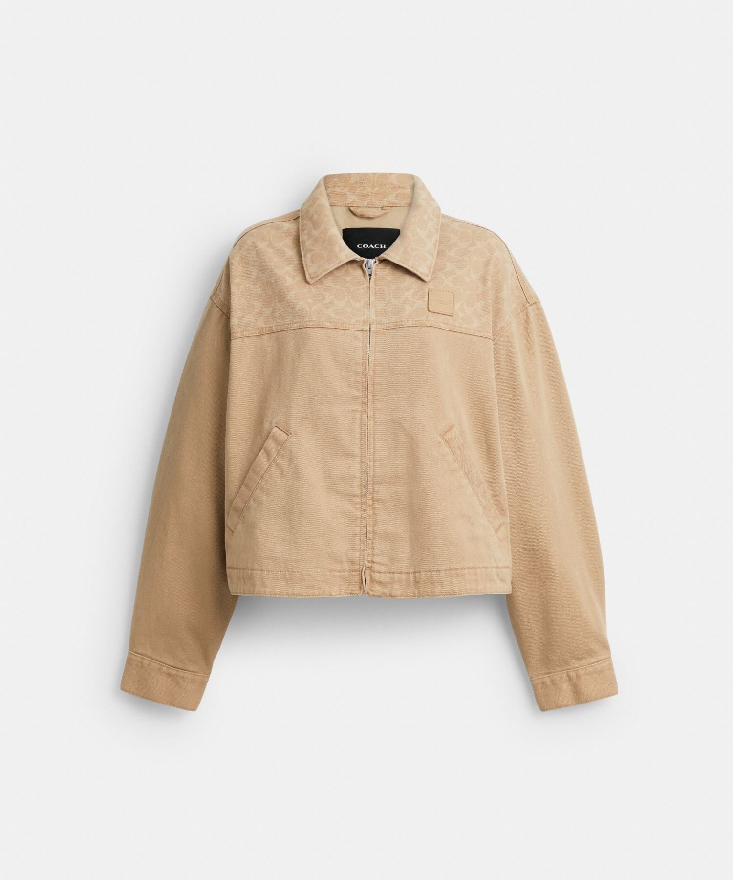 【コーチ/COACH】の【公式】シグネチャー デニム ユーティリティー ジャケット インテリア・キッズ・メンズ・レディースファッション・服の通販 founy(ファニー) 　ファッション　Fashion　レディースファッション　Fashion for Women　アウター　Coat / Outerwear Collection　レディースジャケット・軽アウター　Jackets　アウトレット　Outlet / Clearance　ジップ　Zip, Zipper　ジャケット　Jacket, Outerwear　スリーブ　Sleeve, Long Sleeve / Short Sleeve　デニム　Denim, Jeans Material　トリミング　Trimming, Decorative Edge　フロント　Front, Front Design　ポケット　Pocket, Pocket Detail　洗える　Machine Washable　BEIGE|ID: prp329100004622075 ipo3291000000033517496
