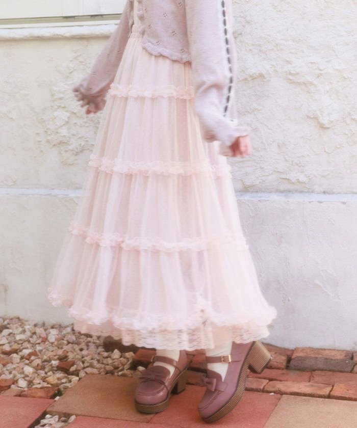 【アクシーズファム/axes femme】のチュールティアードロングスカート インテリア・キッズ・メンズ・レディースファッション・服の通販 founy(ファニー) https://founy.com/ ファッション Fashion レディースファッション Fashion for Women スカート Skirts ロングスカート Long Skirts / Maxi & Midi Skirts おすすめ Recommended / Our Picks レーシー Lacy, Lace-Like レース Lace, Lace Fabric ロング Long, Long-Length |ID: prp329100004622405 ipo3291000000033175836