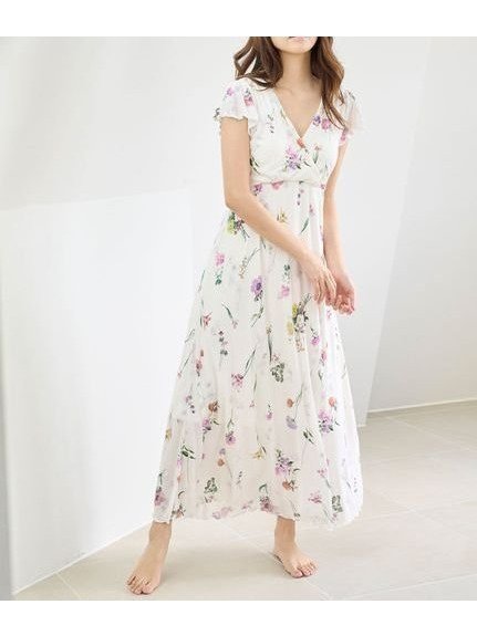 【スナイデル ホーム/SNIDEL HOME】の【接触冷感】カットカシュクールワンピース 人気、トレンドファッション・服の通販 founy(ファニー) 　ファッション　Fashion　レディースファッション　Fashion for Women　ワンピース　Dresses　なめらか　Smooth, Silky Texture　イエロー　Yellow　カシュクール　Wrap Design　カットソー　Cut and Sewn Top　カラフル　Colorful Design　フェミニン　Feminine, Girly　フラワー　Flower, Floral　フレア　Flare, Flared　ロマンティック　Romantic, Feminine Style　エレガント 上品　Elegant　 other-1|ID: prp329100004622439 ipo3291000000033176906