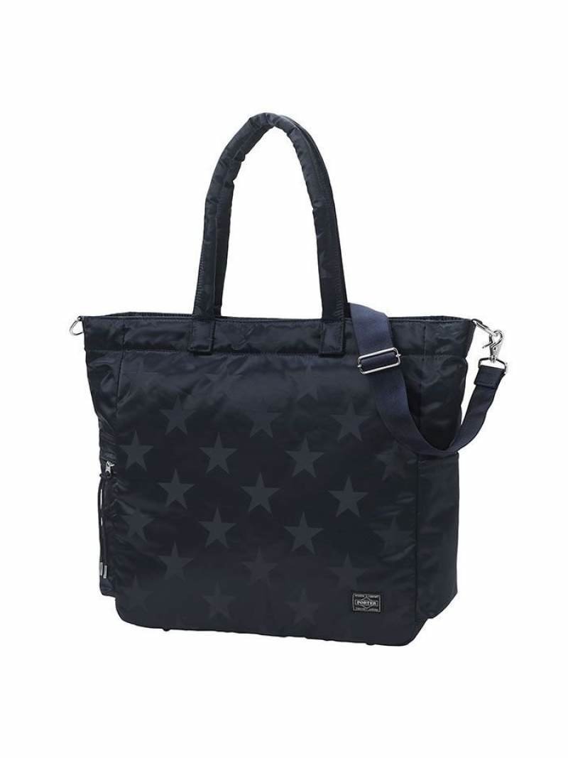 【ポーター/PORTER / MEN】のフラッグ 2WAYトートバッグ インテリア・キッズ・メンズ・レディースファッション・服の通販 founy(ファニー) 　ファッション　Fashion　メンズファッション　Fashion for Men　バッグ　Bags　トートバッグ / 通勤・大容量バッグ　Tote Bags　ウォレット　Wallet　シルバー　Silver, Metallic Silver　ジャカード／ジャガード　Jacquard, Woven Pattern　人気　Popular, Best Seller　ボンディング　Bonding, Bonded Fabric　ポケット　Pocket, Pocket Detail　ラップ　Wrap, Wrap Design　ミッドナイトブルー|ID: prp329100004622542 ipo3291000000033392090
