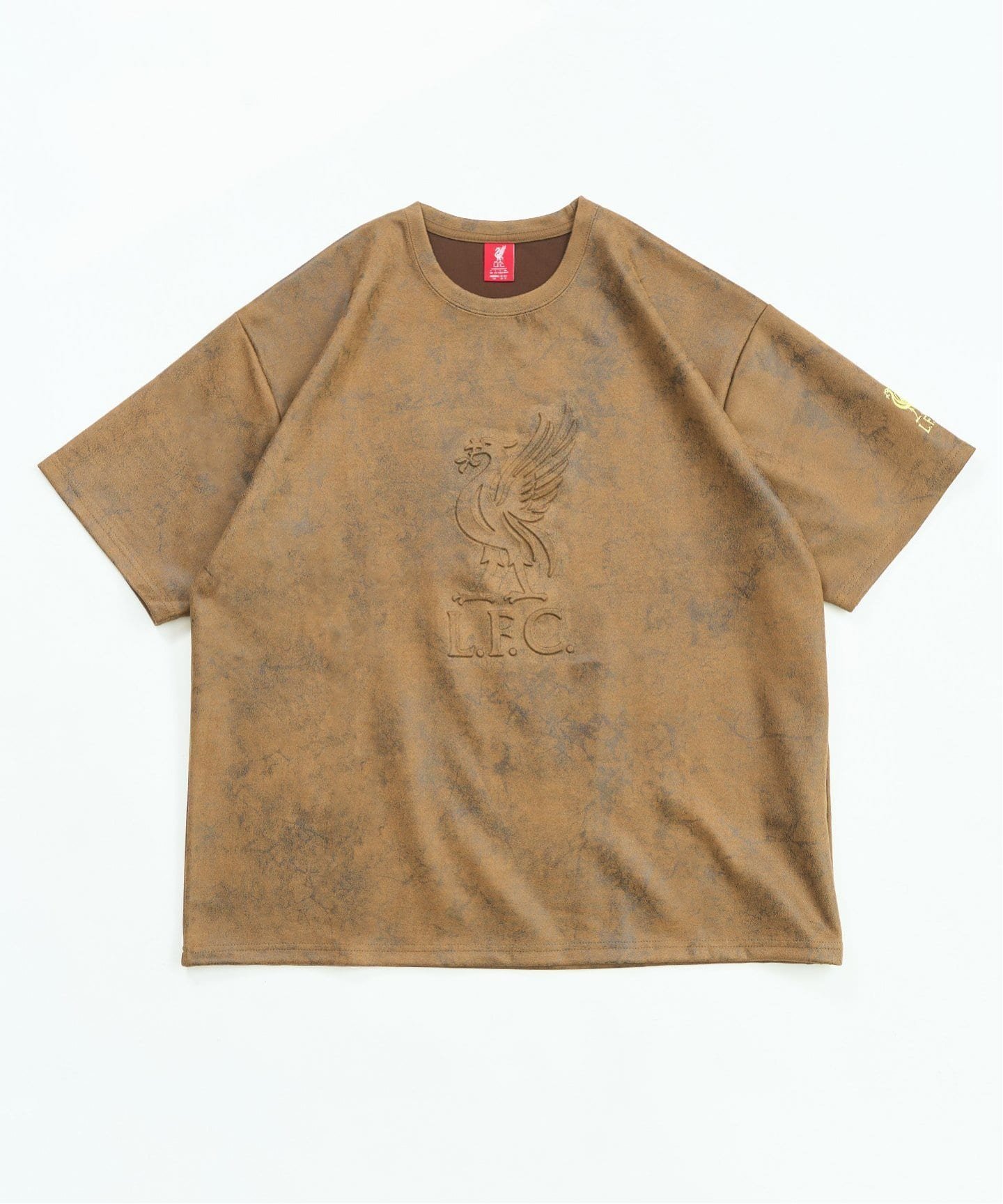 【フォーワンセブン バイ エディフィス/417 by EDIFICE / MEN】の【Liverpool FC / リバプール FC】FAKE LEATHER EMBOSS PRINT Tシャツ インテリア・キッズ・メンズ・レディースファッション・服の通販 founy(ファニー) 　ファッション　Fashion　メンズファッション　Fashion for Men　おすすめ　Recommended / Our Picks　ブラウン|ID: prp329100004622547 ipo3291000000033179582