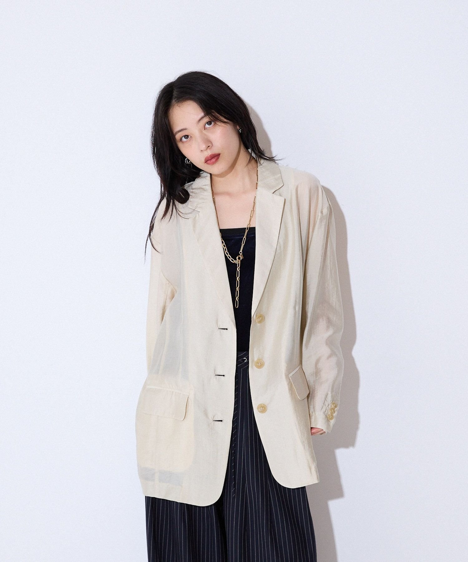 【ジーナシス/JEANASiS】のバックギャザーテーラードジャケット インテリア・キッズ・メンズ・レディースファッション・服の通販 founy(ファニー) 　ファッション　Fashion　レディースファッション　Fashion for Women　アウター　Coat / Outerwear Collection　レディースジャケット・軽アウター　Jackets　テーラードジャケット / 通勤・きれいめスタイル　Tailored Jackets & Blazers　インナー　Innerwear　ギャザー　Gathered, Ruffled　今季　This Season, Current Season　シアー　Sheer, See-Through　シンプル　Simple, Minimal　ジャケット　Jacket, Outerwear　タンク　Tank Top, Sleeveless Top　ボックス　Boxy, Box Shape　ボトム　Bottoms, Lower Wear　おすすめ　Recommended / Our Picks　エレガント 上品　Elegant　アイボリー|ID: prp329100004622637 ipo3291000000033180945