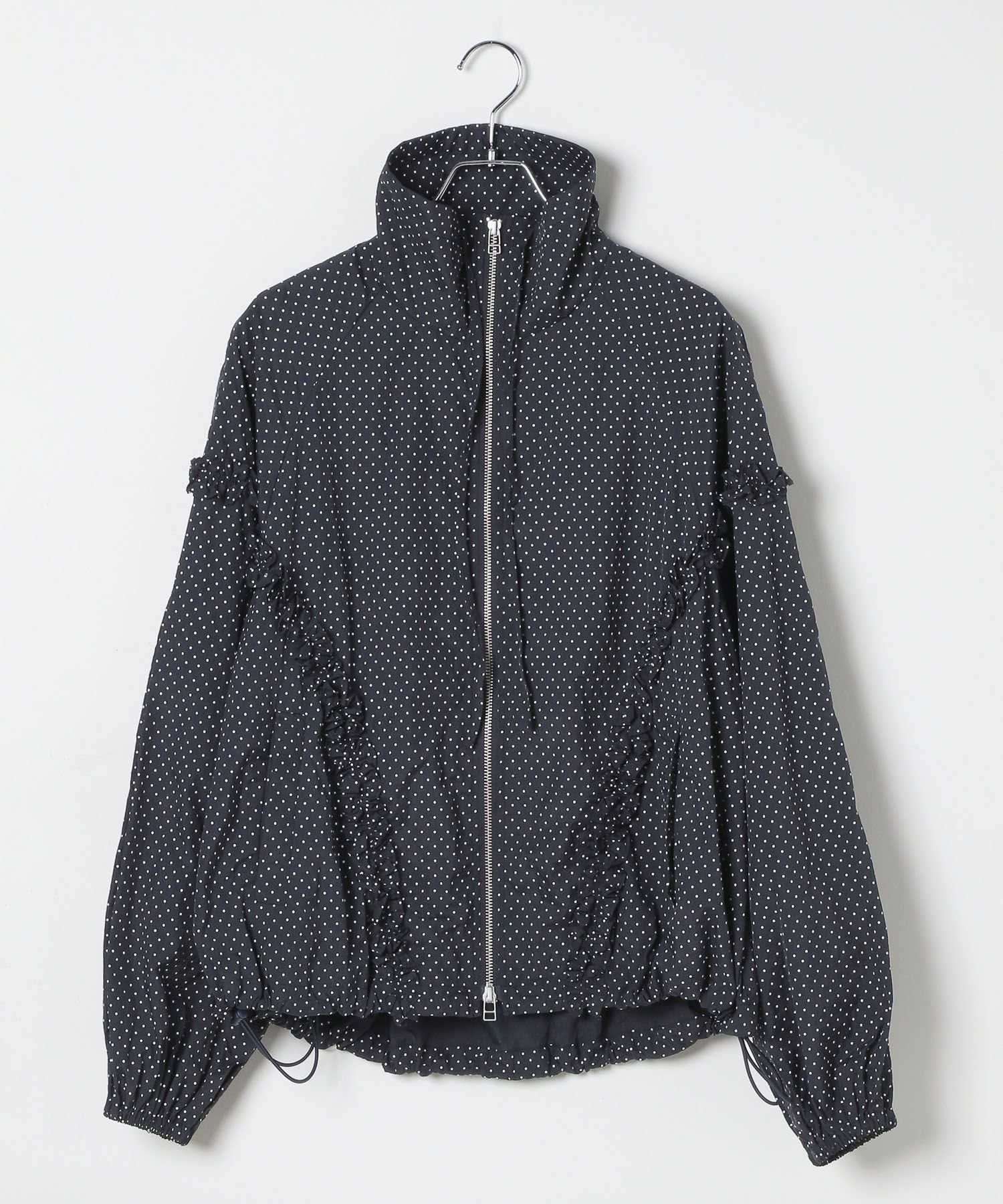 【ヘザー/Heather】のアソートフリルナイロンブルゾン インテリア・キッズ・メンズ・レディースファッション・服の通販 founy(ファニー) 　ファッション　Fashion　レディースファッション　Fashion for Women　アウター　Coat / Outerwear Collection　ブルゾンジャケット・スポーティアウター　Blouson Jackets　おすすめ　Recommended / Our Picks　シンプル　Simple, Minimal　トレンド　Trend, Trending Now　ドット　Polka Dot, Dot Pattern　フェミニン　Feminine, Girly　フリル　Frill, Ruffle　ブルゾン　Blouson, Bomber Jacket　A/W・秋冬　Autumn/Winter　軽量　Lightweight, Ultra Light　ブラックドット|ID: prp329100004622643 ipo3291000000033180981