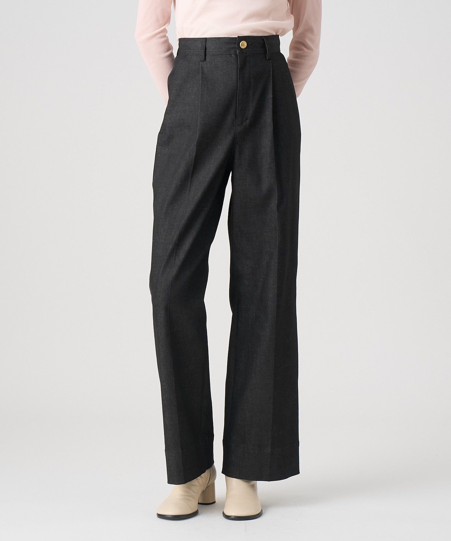【アナイ/ANAYI】の【セットアップ対応商品】デニムライクタックパンツ インテリア・キッズ・メンズ・レディースファッション・服の通販 founy(ファニー) 　ファッション　Fashion　レディースファッション　Fashion for Women　セットアップ　Matching Sets　レディースパンツ・ボトムス　Pants & Trousers / Bottoms　ジャケット　Jacket, Outerwear　ストレッチ　Stretch, Stretchy Fabric　スマート　Smart, Elegant　スラックス　Slacks, Dress Pants　セットアップ　Set-Up, Coordinated Outfit　センター　Center, Center Line　ツイル　Twist, Twisted Detail　デニム　Denim, Jeans Material　ポケット　Pocket, Pocket Detail　A/W・秋冬　Autumn/Winter　再入荷　Restock / Back in Stock　black|ID: prp329100004622653 ipo3291000000033422376