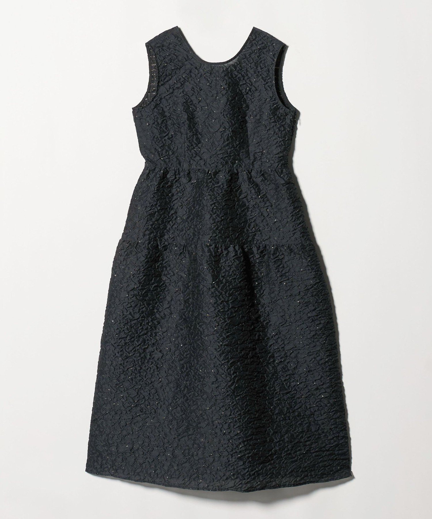 【ユナイテッドアローズ/UNITED ARROWS】のジャガード ワンピース インテリア・キッズ・メンズ・レディースファッション・服の通販 founy(ファニー) 　ファッション　Fashion　レディースファッション　Fashion for Women　ワンピース　Dresses　おすすめ　Recommended / Our Picks　アンダー　Underwear Essentials　インナー　Innerwear　ティアードスカート　Tiered Skirt, Flounced Skirt　ドレス　Dress, One-Piece　ノースリーブ　Sleeveless, No-Sleeve　ベスト　Vest, Waistcoat　BLACK|ID: prp329100004622757 ipo3291000000033183790