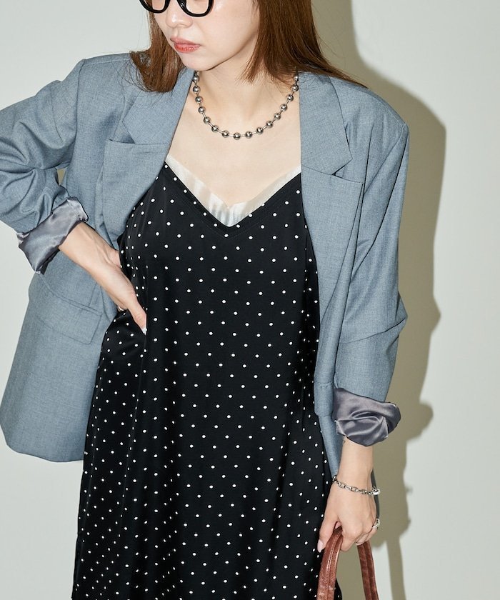 【フリークスストア/FREAK'S STORE】のドット キャミワンピース 限定展開 25AW インテリア・キッズ・メンズ・レディースファッション・服の通販 founy(ファニー) 　ファッション　Fashion　レディースファッション　Fashion for Women　ワンピース　Dresses　キャミソールワンピース　Camisole Dresses　2025年　2025　2025-2026秋冬・A/W　Autumn/Winter 2025–26 AW25–26　冬　Winter / This Winter　おすすめ　Recommended / Our Picks　インナー　Innerwear　キャミワンピース　Cami Dress, Slip Dress　クロップド　Cropped, Short Length　シアー　Sheer, See-Through　ジャケット　Jacket, Outerwear　タンク　Tank Top, Sleeveless Top　デニム　Denim, Jeans Material　トレンド　Trend, Trending Now　ドッキング　Docking, Mixed Material　ドット　Polka Dot, Dot Pattern　ベスト　Vest, Waistcoat　ラップ　Wrap, Wrap Design　ロング　Long, Long-Length　エレガント 上品　Elegant　秋　Autumn　A/W・秋冬　Autumn/Winter　ブラック|ID: prp329100004622765 ipo3291000000033183852