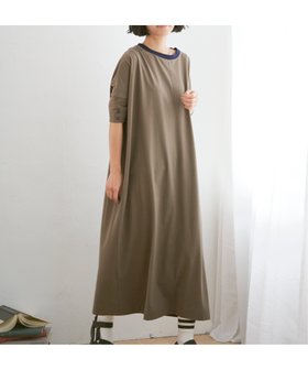 【エルビーシー/LBC】の配色カットゆるワンピース 人気、トレンドファッション・服の通販 founy(ファニー) ファッション Fashion レディースファッション Fashion for Women ワンピース Dresses カットソー Cut and Sewn Top シンプル Simple, Minimal ワイド Wide, Wide Fit |ID:prp329100004622828