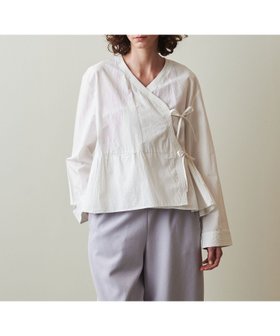 【ビューティ&ユース ユナイテッドアローズ/BEAUTY&YOUTH / UNITED ARROWS】 Steven Alan コットン カシュクール ブラウス人気、トレンドファッション・服の通販 founy(ファニー) ファッション Fashion レディースファッション Fashion for Women トップス・カットソー Cut & Sew Tops シャツ・ブラウス・オフィスカジュアル Elegant Blouses & Button-Ups おすすめ Recommended / Our Picks カシュクール Wrap Design カーディガン Cardigan, Knitwear ギャザー Gathered, Ruffled デニム Denim, Jeans Material フロント Front, Front Design |ID:prp329100004622968