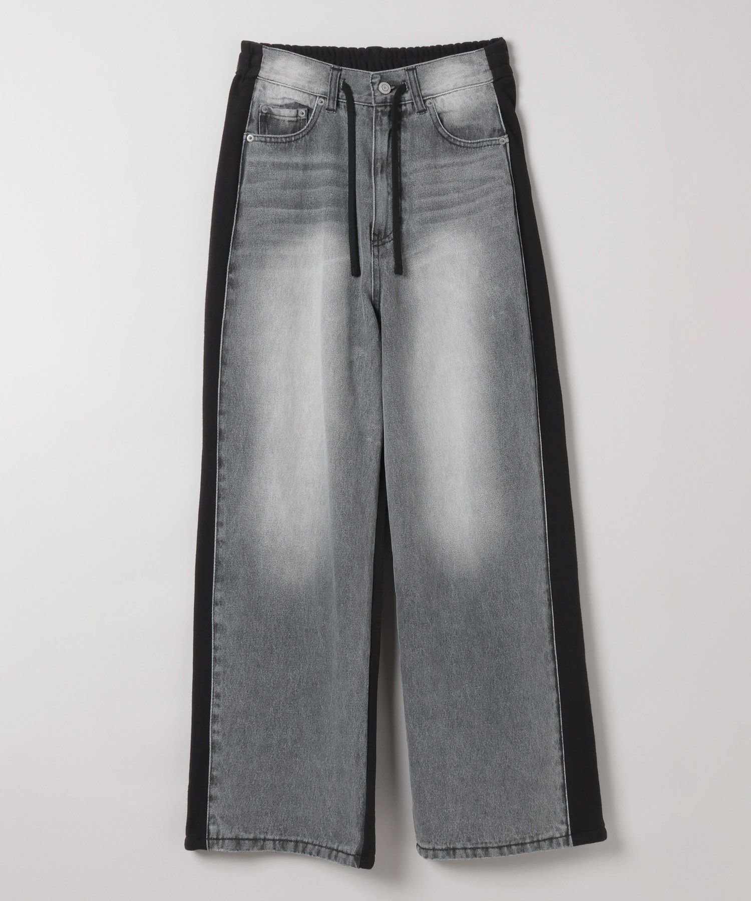 【ジーナシス/JEANASiS】のスウェットドッキングデニム インテリア・キッズ・メンズ・レディースファッション・服の通販 founy(ファニー) 　ファッション　Fashion　レディースファッション　Fashion for Women　トップス・カットソー　Cut & Sew Tops　レディースパーカー・カジュアルフーディー　Casual Hoodies & Sweatshirts　スウェット・クルーネックトップス　Sweatshirts & Crewnecks / Relaxed Fit Sweat Tops　おすすめ　Recommended / Our Picks　シンプル　Simple, Minimal　スウェット / スエット　Sweatshirt, Sweatwear　ストレート　Straight, Straight Cut　デニム　Denim, Jeans Material　ドッキング　Docking, Mixed Material　ドローコード　Drawcord, Drawstring Cord　バランス　Balance, Style Balance　フロント　Front, Front Design　ベーシック　Basic, Essential　ルーズ　Loose, Oversized　ブラック系その他|ID: prp329100004623069 ipo3291000000033188790