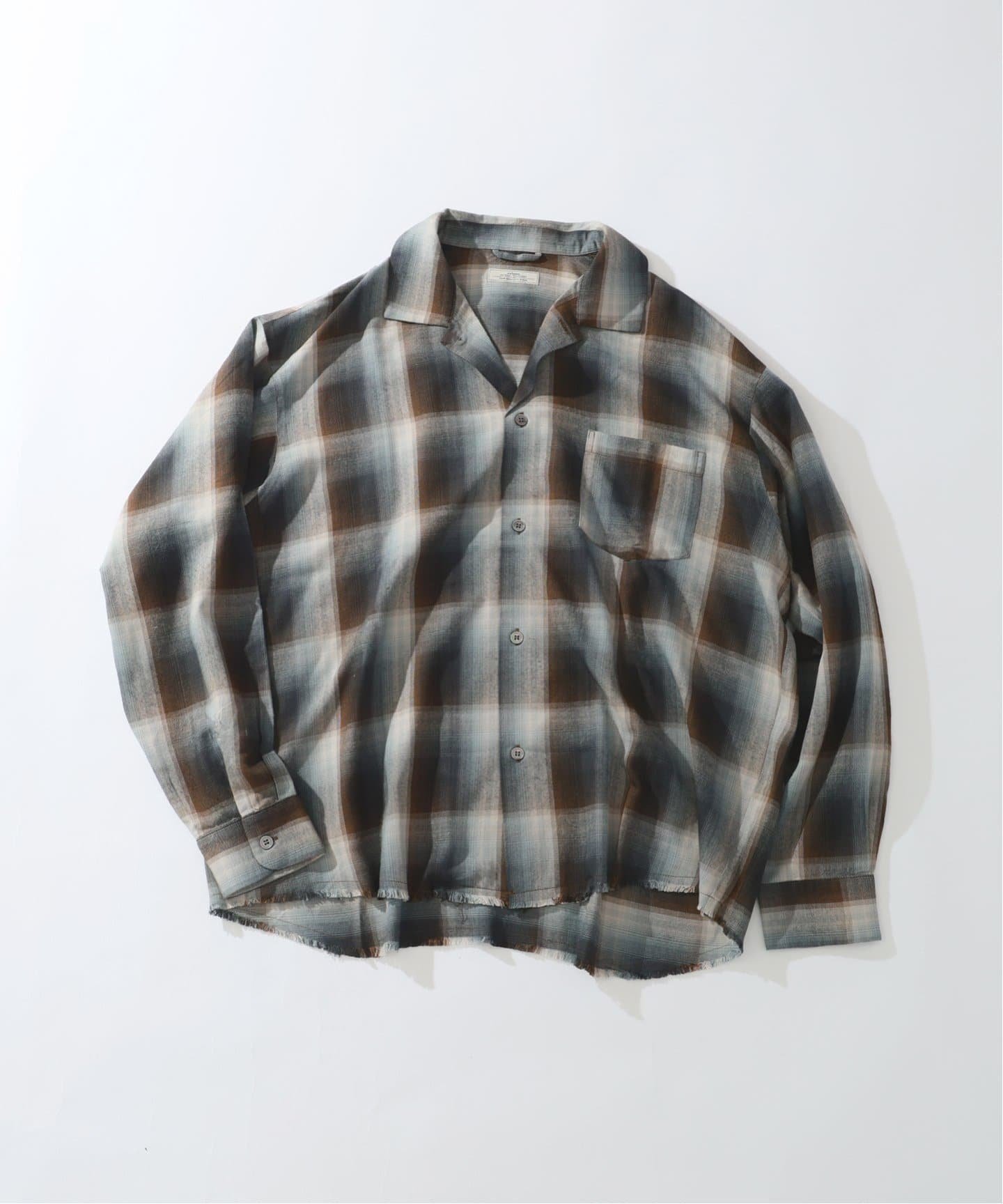 【ジャーナルスタンダード レリューム/JOURNAL STANDARD relume / MEN】のレーヨン アンカット フリンジ チェックシャツ インテリア・キッズ・メンズ・レディースファッション・服の通販 founy(ファニー) 　ファッション　Fashion　メンズファッション　Fashion for Men　とろみ　Fluid, Flowy Fabric　グラデーション　Gradient, Ombre　シンプル　Simple, Minimal　チェック　Check, Plaid, Tartan　トレンド　Trend, Trending Now　バランス　Balance, Style Balance　フリンジ　Fringe, Tassel　リラックス　Relax, Relaxed Fit　人気　Popular, Best Seller　半袖　Short Sleeve, Half Sleeve　ブラウン|ID: prp329100004623085 ipo3291000000033241429