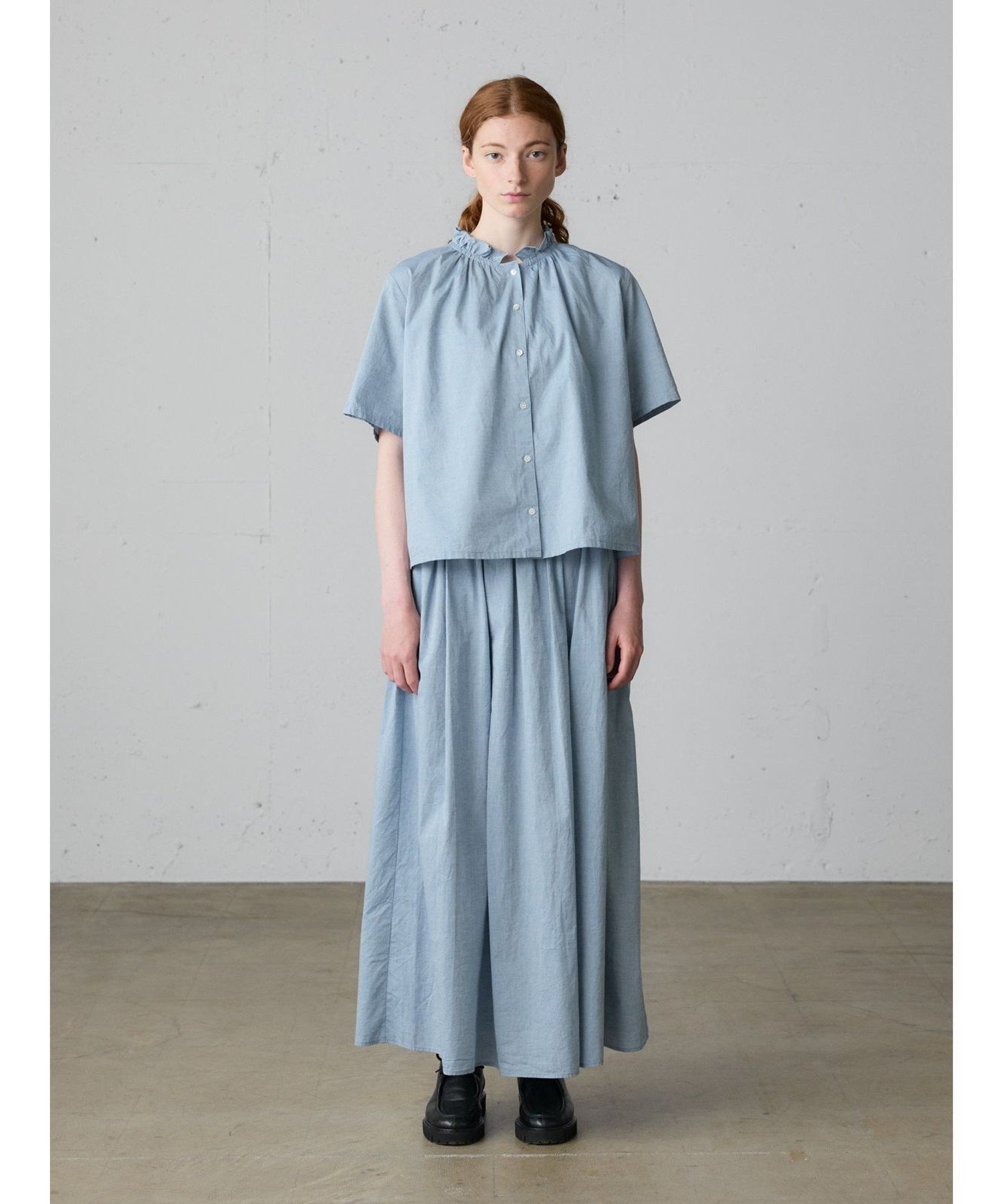 【マーコート/MARcourt】のMidiUmi シャンブレーギャザースカート 人気、トレンドファッション・服の通販 founy(ファニー) 　ファッション　Fashion　レディースファッション　Fashion for Women　スカート　Skirts　シャンブレー　Chambray, Denim-Like Fabric　シンプル　Simple, Minimal　ベーシック　Basic, Essential　ポケット　Pocket, Pocket Detail　リラックス　Relax, Relaxed Fit　ルーズ　Loose, Oversized　ロング　Long, Long-Length　ワイド　Wide, Wide Fit　ワッシャー　Washer, Crinkled Finish　無地　Plain, Solid Color　 other-1|ID: prp329100004623161 ipo3291000000033190131