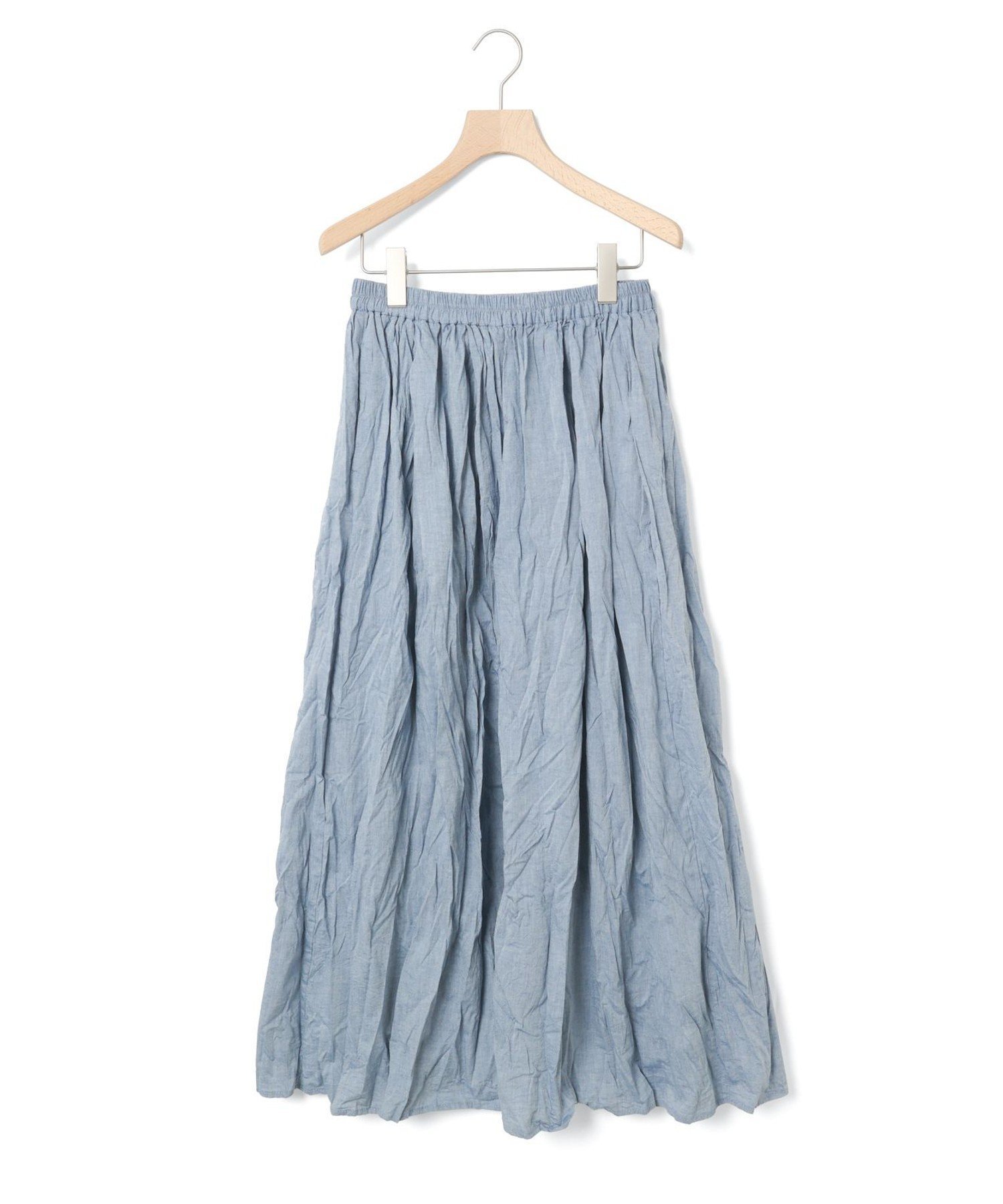 【マーコート/MARcourt】のMidiUmi シャンブレーギャザースカート インテリア・キッズ・メンズ・レディースファッション・服の通販 founy(ファニー) 　ファッション　Fashion　レディースファッション　Fashion for Women　スカート　Skirts　シャンブレー　Chambray, Denim-Like Fabric　シンプル　Simple, Minimal　ベーシック　Basic, Essential　ポケット　Pocket, Pocket Detail　リラックス　Relax, Relaxed Fit　ルーズ　Loose, Oversized　ロング　Long, Long-Length　ワイド　Wide, Wide Fit　ワッシャー　Washer, Crinkled Finish　無地　Plain, Solid Color　ブルーA|ID: prp329100004623161 ipo3291000000033190135