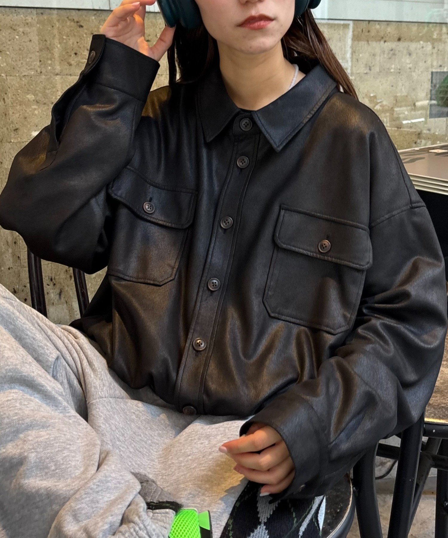 【チャオパニックティピー/CIAOPANIC TYPY】の【UNISEX】レザーシャツジャケット インテリア・キッズ・メンズ・レディースファッション・服の通販 founy(ファニー) 　ファッション　Fashion　レディースファッション　Fashion for Women　アウター　Coat / Outerwear Collection　レディースジャケット・軽アウター　Jackets　アクセサリー　Fashion Accessories　インナー　Innerwear　カットソー　Cut and Sewn Top　シンプル　Simple, Minimal　スニーカー　Sneakers, Trainers　デニム　Denim, Jeans Material　トレンド　Trend, Trending Now　定番　Standard, Basic Item　フラップ　Flap, Flap Pocket　フロント　Front, Front Design　ブルゾン　Blouson, Bomber Jacket　ポケット　Pocket, Pocket Detail　帽子　Hat, Headwear　ミックス　Mix, Mixed Style　ユニセックス　Unisex, Genderless　リラックス　Relax, Relaxed Fit　おすすめ　Recommended / Our Picks　エレガント 上品　Elegant　ブラック|ID: prp329100004623260 ipo3291000000033191138