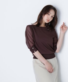 【ナチュラル ビューティー ベーシック/NATURAL BEAUTY BASIC】のシアースリーブハトメカフスニット 人気、トレンドファッション・服の通販 founy(ファニー) ファッション Fashion レディースファッション Fashion for Women トップス・カットソー Cut & Sew Tops ニット Knit Tops & Sweaters シアー Sheer, See-Through デコルテ Décolleté, Neckline 人気 Popular, Best Seller |ID:prp329100004623283