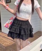 【チェルカ/CERCA】のChiina/Chiina / ランダムティアードミニスカート 人気、トレンドファッション・服の通販 founy(ファニー) ファッション Fashion レディースファッション Fashion for Women スカート Skirts ミニスカート Mini Skirts おすすめ Recommended / Our Picks ショート Short, Short Length スウェット / スエット Sweatshirt, Sweatwear ダウン Down, Puffer トレンド Trend, Trending Now パーカー Hoodie, Parka フリル Frill, Ruffle モチーフ Motif, Design Theme レース Lace, Lace Fabric 今季 This Season, Current Season 再入荷 Restock / Back in Stock thumbnail ブラック|ID: prp329100004623302 ipo3291000000033191647