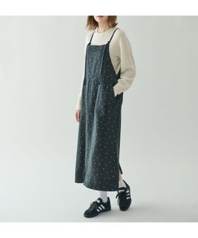 【ビショップ/Bshop】のツイルプリント サロペットスカート WOMEN 人気、トレンドファッション・服の通販 founy(ファニー) ファッション Fashion レディースファッション Fashion for Women スカート Skirts なめらか Smooth, Silky Texture スリット Slit, Slit Detail ツイル Twist, Twisted Detail プリント Print, Printed Pattern ポケット Pocket, Pocket Detail ロング Long, Long-Length |ID:prp329100004623306