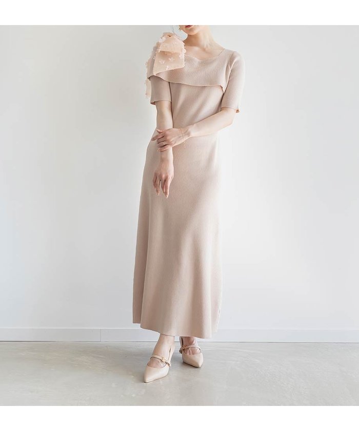 【ランダ/RANDA】の【Flower Collection】ワンショルダーリボンニットワンピース インテリア・キッズ・メンズ・レディースファッション・服の通販 founy(ファニー) https://founy.com/ ファッション Fashion レディースファッション Fashion for Women ワンピース Dresses ニットワンピース Knit Dresses エレガント 上品 Elegant シアー Sheer, See-Through ショルダー Shoulder, Shoulder Strap フィット Fit, Slim Fit フラワー Flower, Floral リボン Ribbon, Bow |ID: prp329100004623358 ipo3291000000033583567