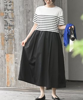 【アールピーエス/rps】のパネルボーダー切替ワンピース 人気、トレンドファッション・服の通販 founy(ファニー) ファッション Fashion レディースファッション Fashion for Women ワンピース Dresses ドッキング Docking, Mixed Material ボーダー Border, Stripe ポケット Pocket, Pocket Detail 切替 Switching, Contrast Panel |ID:prp329100004623430