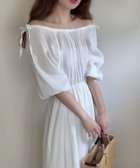【ジュノア/JUNOAH】のギャザーネックダブルリボンワンピース 人気、トレンドファッション・服の通販 founy(ファニー) ファッション Fashion レディースファッション Fashion for Women ワンピース Dresses thumbnail ホワイト|ID: prp329100004623431 ipo3291000000033401129