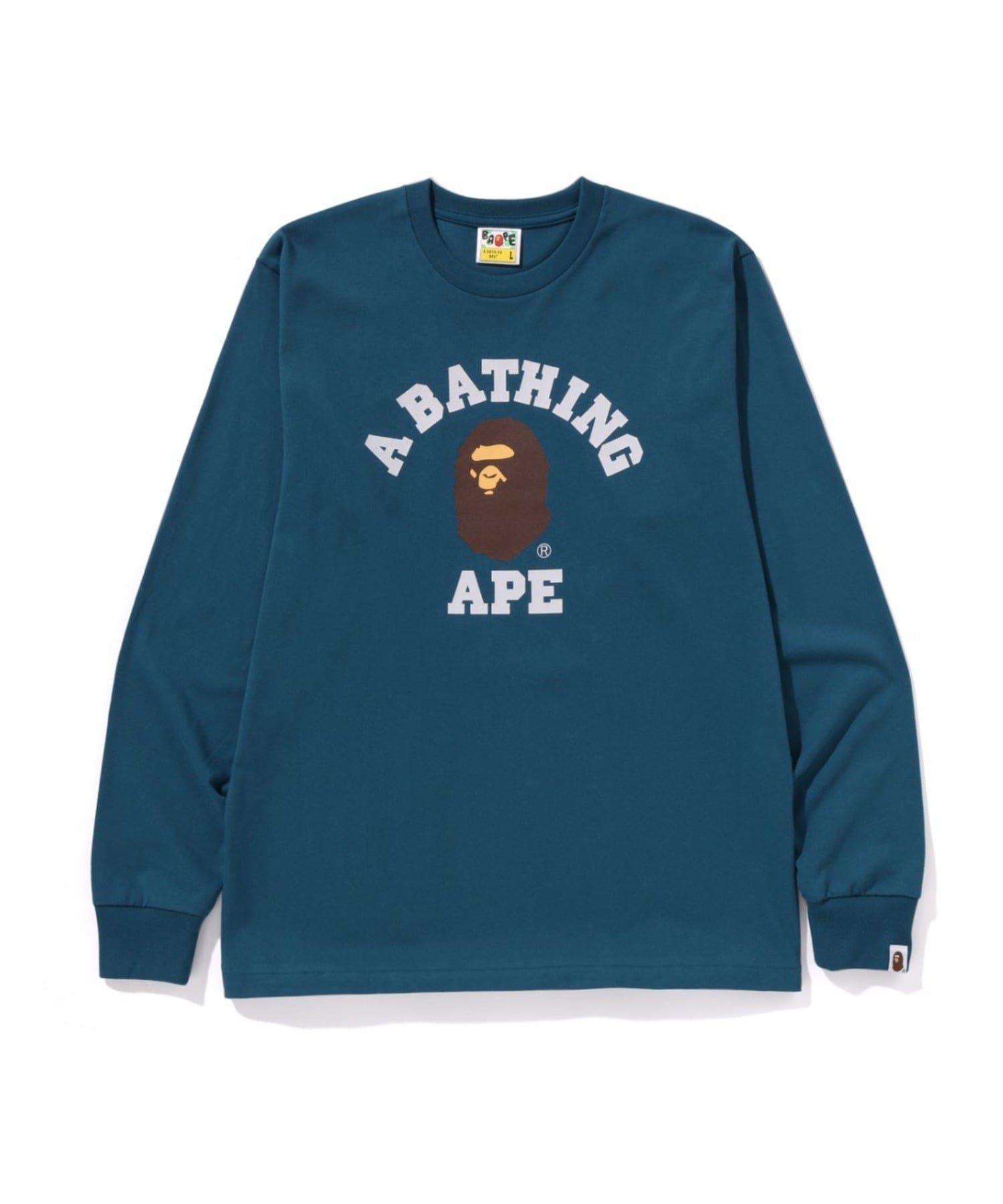 【アベイシングエイプ/A BATHING APE / MEN】のCOLLEGE LS TEE インテリア・キッズ・メンズ・レディースファッション・服の通販 founy(ファニー) 　ファッション　Fashion　メンズファッション　Fashion for Men　インナー　Innerwear　スリーブ　Sleeve, Long Sleeve / Short Sleeve　フロント　Front, Front Design　プリント　Print, Printed Pattern　ラバー　Rubber, Rubber Sole　ロング　Long, Long-Length　NAVY|ID: prp329100004623585 ipo3291000000033840139