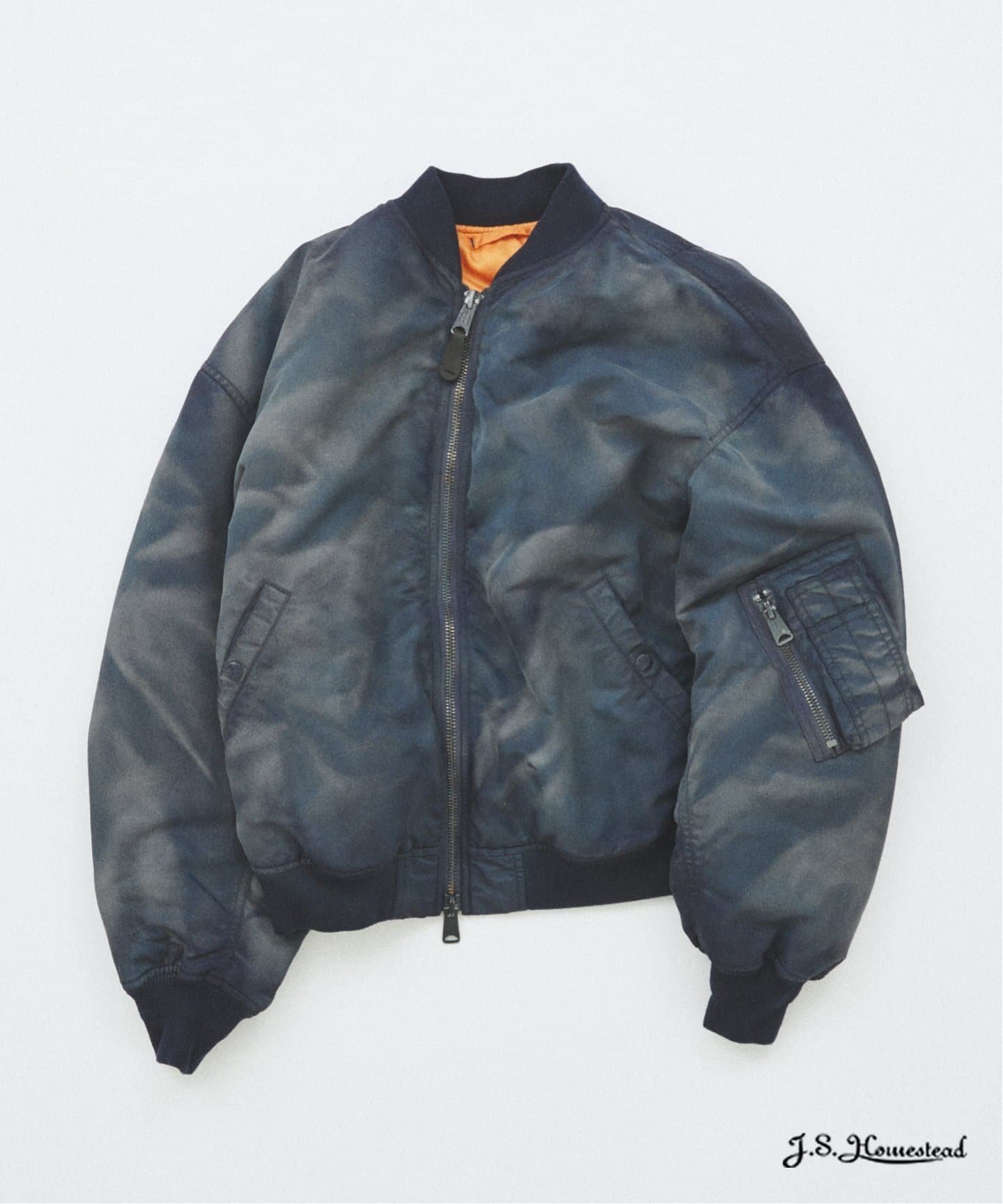 【ジャーナルスタンダード/JOURNAL STANDARD / MEN】のJ.S.Homestead / ダークリー MA-1 インテリア・キッズ・メンズ・レディースファッション・服の通販 founy(ファニー) 　ファッション　Fashion　メンズファッション　Fashion for Men　オレンジ　Orange　ヴィンテージ　Vintage Style　ブルゾン　Blouson, Bomber Jacket　ポケット　Pocket, Pocket Detail　リアル　Real, Realistic　ネイビー A|ID: prp329100004623753 ipo3291000000033198265