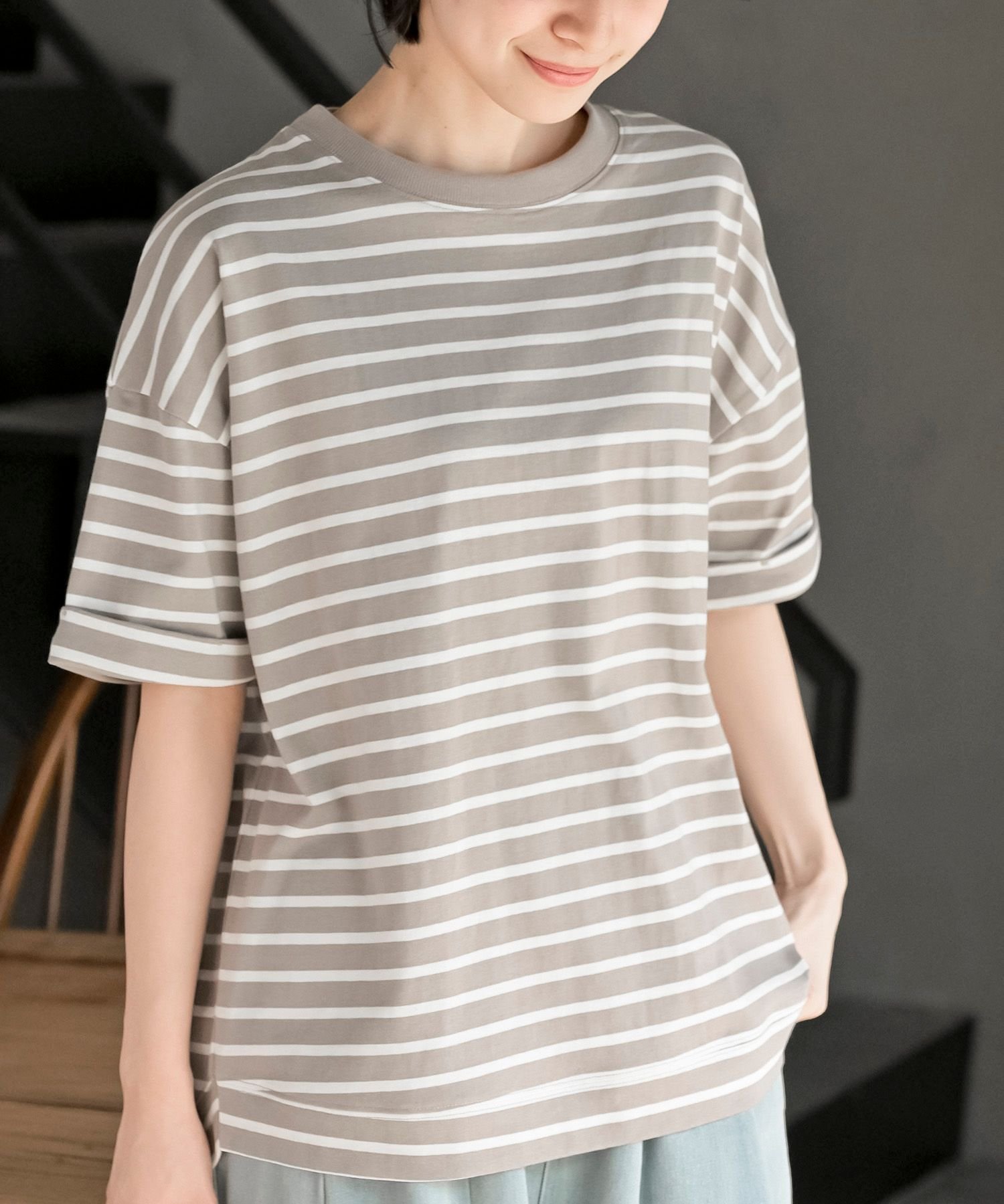 【アールピーエス/rps】のターンバックボーダードルマンプルオーバー インテリア・キッズ・メンズ・レディースファッション・服の通販 founy(ファニー) 　ファッション　Fashion　レディースファッション　Fashion for Women　トップス・カットソー　Cut & Sew Tops　カジュアルプルオーバー・ニットトップス　Pullovers & Knit Tops / Casual Pullovers　バッグ　Bags　カットソー　Cut and Sewn Top　シンプル　Simple, Minimal　トレンド　Trend, Trending Now　ドロップ　Drop Shoulder, Dropped Style　ベーシック　Basic, Essential　ボーダー　Border, Stripe　ミックス　Mix, Mixed Style　ベージュ|ID: prp329100004623794 ipo3291000000033290642