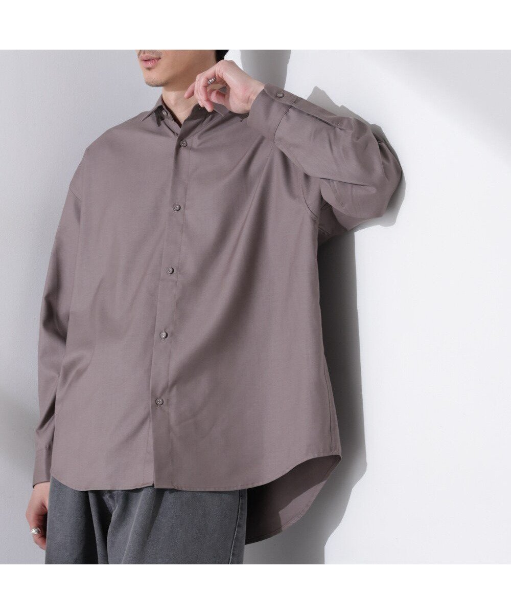 【ナノ ユニバース/nano universe / MEN】のビッグドレープシャツ 長袖 インテリア・キッズ・メンズ・レディースファッション・服の通販 founy(ファニー) 　ファッション　Fashion　メンズファッション　Fashion for Men　2025年　2025　2025春夏・S/S　Spring/Summer 2025 SS25　おすすめ　Recommended / Our Picks　インナー　Innerwear　ウォッシャブル　Machine Washable　トレンド　Trend, Trending Now　ドロップ　Drop Shoulder, Dropped Style　ビッグ　Big, Oversized　レギュラー　Regular, Standard Fit　定番　Standard, Basic Item　長袖　Long Sleeve, Full Sleeve　グレージュ3|ID: prp329100004623820 ipo3291000000033199203
