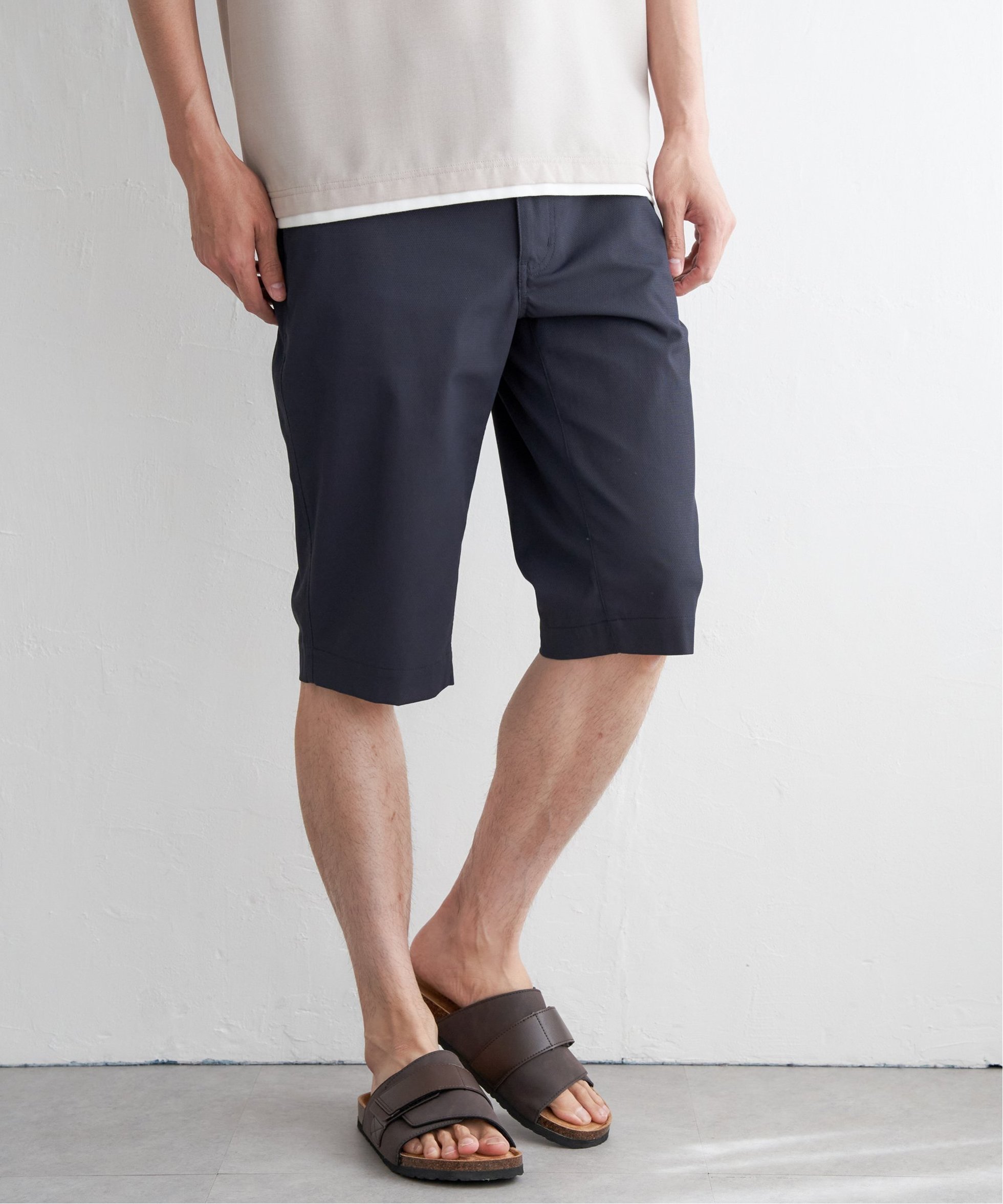 【イッカ/ikka / MEN】の【親子コーデ】6.5分丈ドビーイージーハーフパンツ インテリア・キッズ・メンズ・レディースファッション・服の通販 founy(ファニー) 　ファッション　Fashion　メンズファッション　Fashion for Men　ボトムス　Bottoms　ハーフパンツ・ショートパンツ　Shorts & Half Pants　おすすめ　Recommended / Our Picks　シャーリング　Shirring, Ruched　リラックス　Relax, Relaxed Fit　ネイビーブルー|ID: prp329100004623839 ipo3291000000033199390