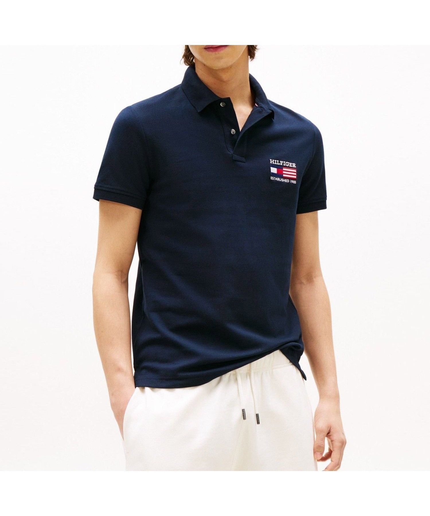 【トミーヒルフィガー/TOMMY HILFIGER / MEN】のヒルフィガーフラッグレギュラーポロ 人気、トレンドファッション・服の通販 founy(ファニー) 　ファッション　Fashion　メンズファッション　Fashion for Men　おすすめ　Recommended / Our Picks　アメリカン　American Style　クラシック　Classic, Timeless Style　ゴルフ　Golf　ストレッチ　Stretch, Stretchy Fabric　スポーツ　Sports, Activewear　デニム　Denim, Jeans Material　ポロシャツ　Polo Shirt, Collared Tee　モダン　Modern, Contemporary　モチーフ　Motif, Design Theme　人気　Popular, Best Seller　半袖　Short Sleeve, Half Sleeve　鹿の子　Piqué, Kanoko Fabric　 other-1|ID: prp329100004623883 ipo3291000000033199780